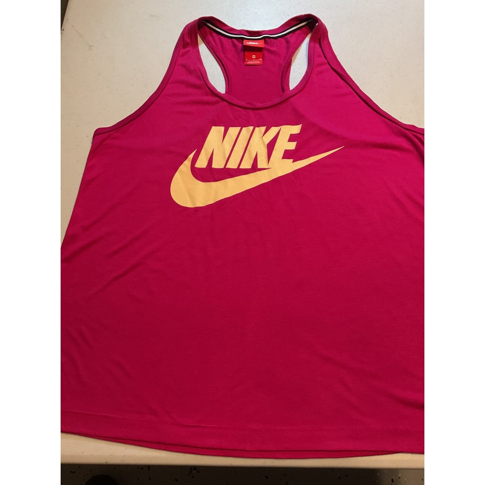 Nike Sportswear Futura Logo Racerback Tank Top Pink XL Womens Graphic Gym Shirt